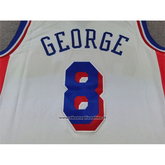 Maglia Philadelphia 76ers Paul George #8 Association 2024-25 Bianco